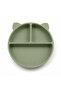 3-Piece Baby Feeding Set Vacuum Food Plate - Food Spoon - Practice Cup Olive Green - 5