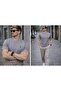 Men's Gray Lycra Single Jersey Fabric Crew Neck Short Sleeve T-Shirt - 2