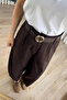 Acı Kahve High Waist Belted Bogy Pants - 2