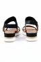 Genuine Leather Black Wedge Heel Women's Sandals - Z267493 - 4
