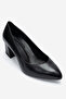 Women's pointed toe high heel shoes real leather mtd 24170 black - 2