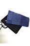 Navy Blue Patchwork Denim Design Roll-Up Brush Holder Pen Holder