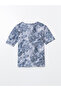 Patterned 100% Cotton Women's T-Shirt - 6