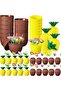 Tropical Party Cup Set? Pineapple and Coconut Shaped Cups with Straws (20 Pieces)