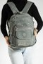 Unisex Gray School Bag, Sports Travel Bag, Waterproof Crinkle Fabric Backpack, 40X30Cm - 4