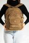 Unisex Tan School Bag, Sports Travel Bag, Waterproof Crinkle Fabric Backpack, 40X30Cm - 2