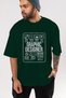 Graphic Designer Oversize Front Printed Green T-Shirt 100% Cotton Streetwear Premium Comfortable Fit - 6