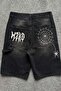 White Mzkd Spider Embroidered Y2K Baggy Unisex Shorts