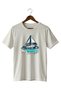 Sailboat and Sea My Therapy Street Style Printed T-Shirt 100% Cotton
