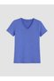 Peak New Season Blue V-Neck Women's T-Shirt - 5