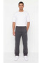 Men's Smoked Color Comfortable Fit Double Piping Flat Leg Zippered Pocket Sweatpants