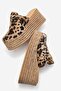 Mia Women's Genuine Leather Wedge Heel Slippers Leopard - 5