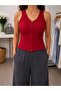 Zipper Detailed Viscose Flexible Fit Athlete-Xs - Red