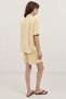 Yellow 100% Lyocell Shirt Shorts Women's Set - 8