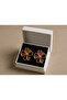 Women's Elegant Coffee Gold Mine Detailed Flower Pattern Steel Earrings - 2
