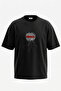 Chaos Art Design Back Printed Cotton Black Oversize T-Shirt