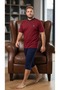 New Season Men's Pajama Set with Shorts and Capri Pants - 2