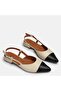 Large size genuine leather flats 41-42-43-44 beige black - 2