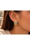 Green White Stone Earrings - 2
