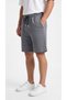 Men's Smoked Color Oversize Comfortable Combed Cotton Shorts with Side Pockets - 3