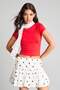 100% Cotton Balloon Fit White Polka Dot Regular Waist Poplin Mini White Skirt I1677Ax26Sm - 7