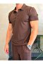 Men's Regular Fit Button Closure Cotton Polo Tshirt Bitter Brown Eca085 - 2