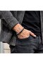 Spiral Steel Chain and Leather Bracelet 3168Blk1001 - 2