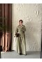 Women's Pinterest Hijab Suit with Slit Detail and Elasticated Trousers - 4
