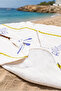 Mediterranean Italian Themed Beach Towel - White Yellow Modern Marine Quick Drying Microfiber Towel - 5