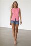 Pink Crew Neck Viscose Blouse with Gold Buttons Alc-X15553 - 2