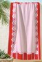 Pink Red Beach Towel with Striped Wave Motif - Modern Candy-Colored Quick-Drying Microfiber Towel - 2