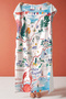 Marine Themed Marine Map Beach Towel - Mediterranean Style Blue Red Nautical Quick Drying Cover Towel - 4