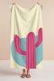 Cactus Themed Modern Beach Towel - Bohemian Pastel Yellow Pink Pool Sea Quick-Dry Microfiber Towel - 7