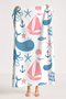 Sea-Themed Marine Kids Beach Towel - Cute Blue Pink Nautical Quick-Dry Microfiber Towel - 4