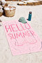 Hello Summer Written Watermelon Themed Pink Beach Towel - Tropical Modern Pastel Bath Beach Coverlet - 4