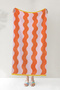 Wavy Stripes Modern Beach Towel - Orange Pink Minimalist Pool Sea Quick Dry Beach Cover-Up