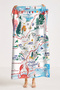 Marine Themed Marine Map Beach Towel - Mediterranean Style Blue Red Nautical Quick Drying Cover Towel - 2