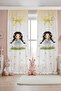 Cute Girl with Daisy Pattern Children's Baby Room Background Curtain (Single Wing Pricing)