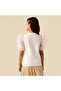 Crew Neck Short Sleeves Top with Heart Embellishment Detail - 3