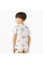 Crew Neck Short Sleeves T-shirt with Dinosaur Print - 3