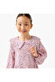Peter Pan Collar Long Puff Sleeves Dress with Floral Print - 4