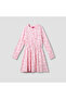 Round Neck Long Sleeves Knee Length Dress with Barbie Print