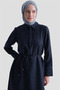 Embroidery Detailed Linen Dress Indigo - 4
