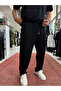Black Basic Modal Fabric Pipe Leg Sweatpants Rsp - 2