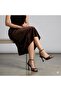 (White) Women's Heeled Sandals Brown - 4