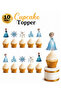 Blue Snow Princess Themed 10-Piece Toothpick Cake Decoration - 2