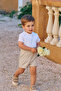 Patachou Baby Boy Beige Jumpsuit with Button Detail - 4