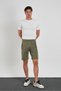 Light Khaki Men's Regular Fit Zipper Pocket Cotton Shorts - 5
