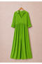 Aerobin Fabric V-Neck Slit Comfortable Cut Summer Dress - 2