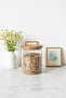 Efsane Avora Acacia Lid Round Glass Jar (1800 ml 13 X 15 cm)
